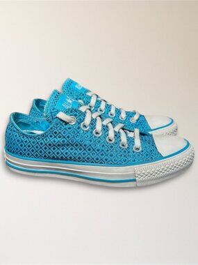 Converse Chuck Taylor Specialty Oxford 519227F Blue Womens US 7 Sneakers Sparkly